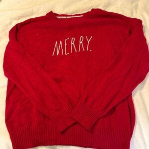Rae Dunn Red 'Merry' Crew Neck Sweater